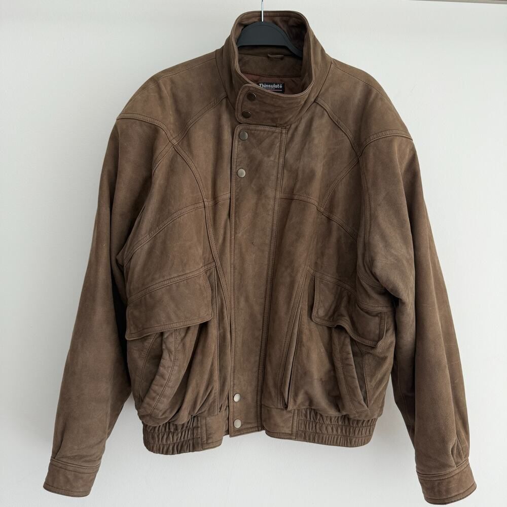 Vintage Wilsons Adventure Bound Jacket Men Large Suede Leather Bomber Thinsulate